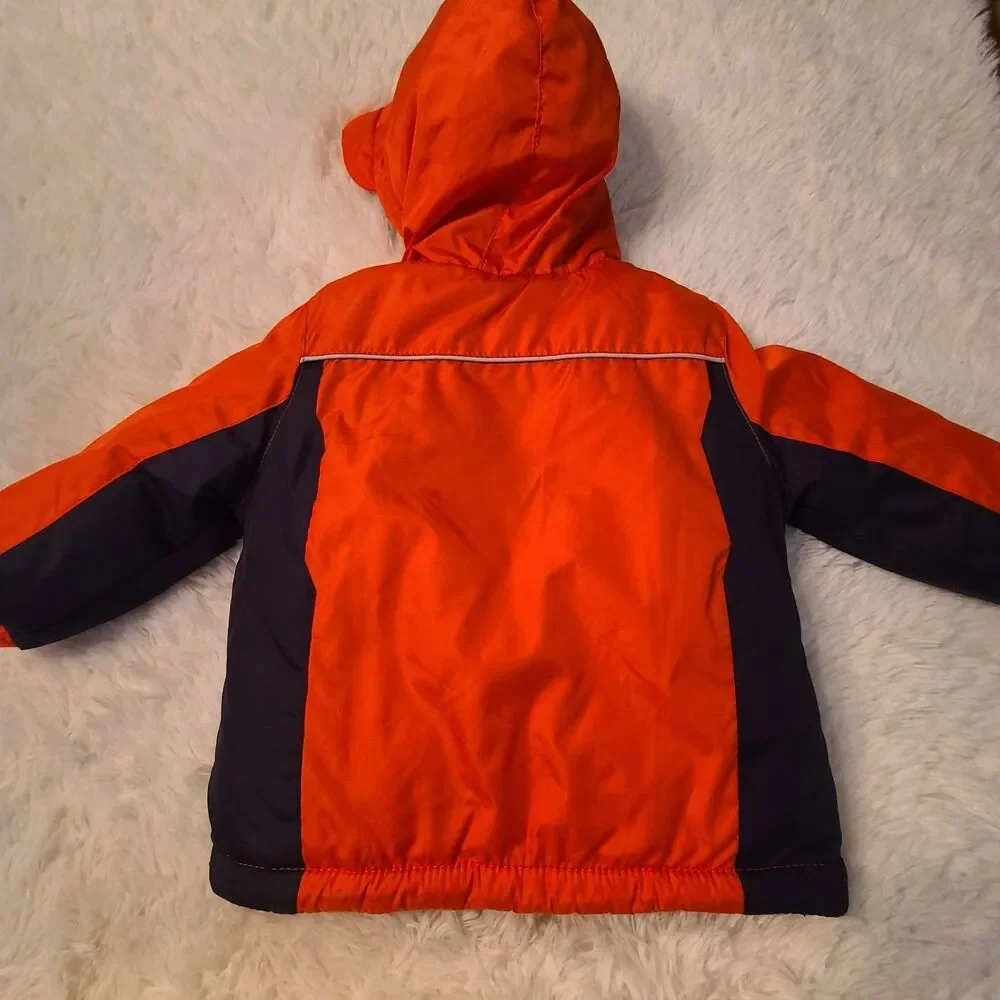 Osh kosh B'gosh Winter Coat Toddler Boys 18M Jacket Hood Blue Orange Puffer